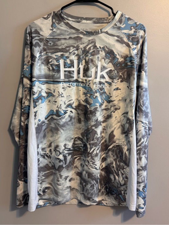 Huk Other - Huk Mossy Oak Elements Performance Fishing Shirt Men's M Long Sleeve Camo